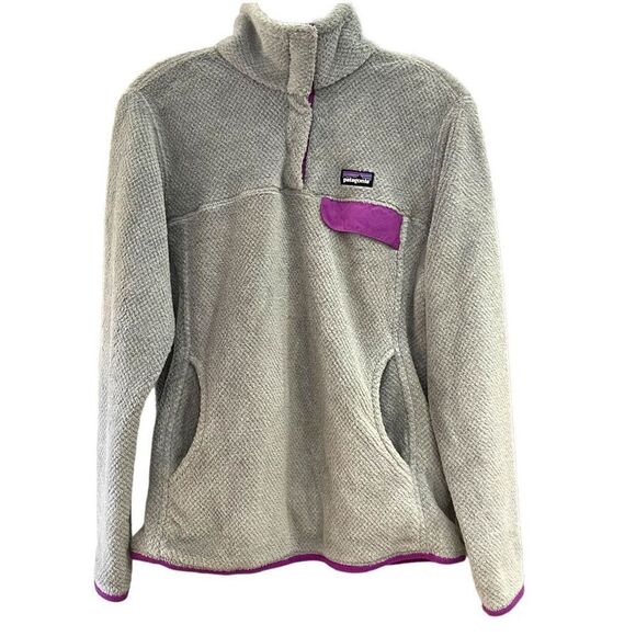 PATAGONIA SnapT ReTool Pullover Fleece for Women in Grey Purple Size Medium - Picture 4 of 5